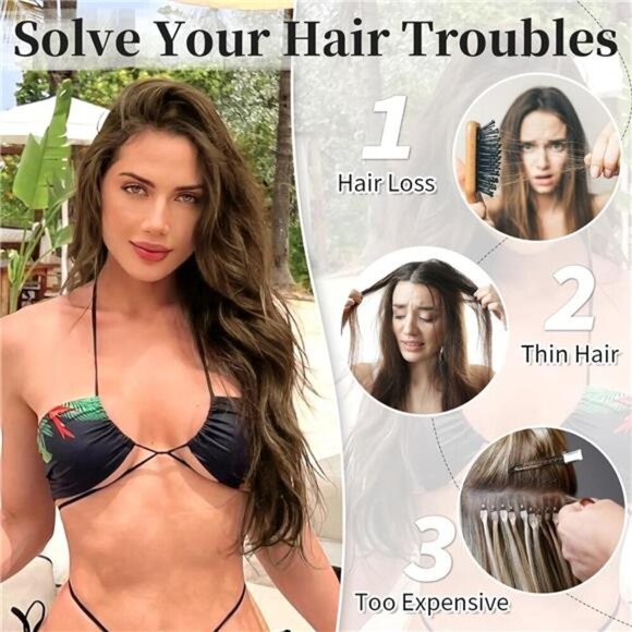 KooKaStyle Invisible Wire Hair Extensions with Transparent Wire Long Wavy - Picture 6 of 7